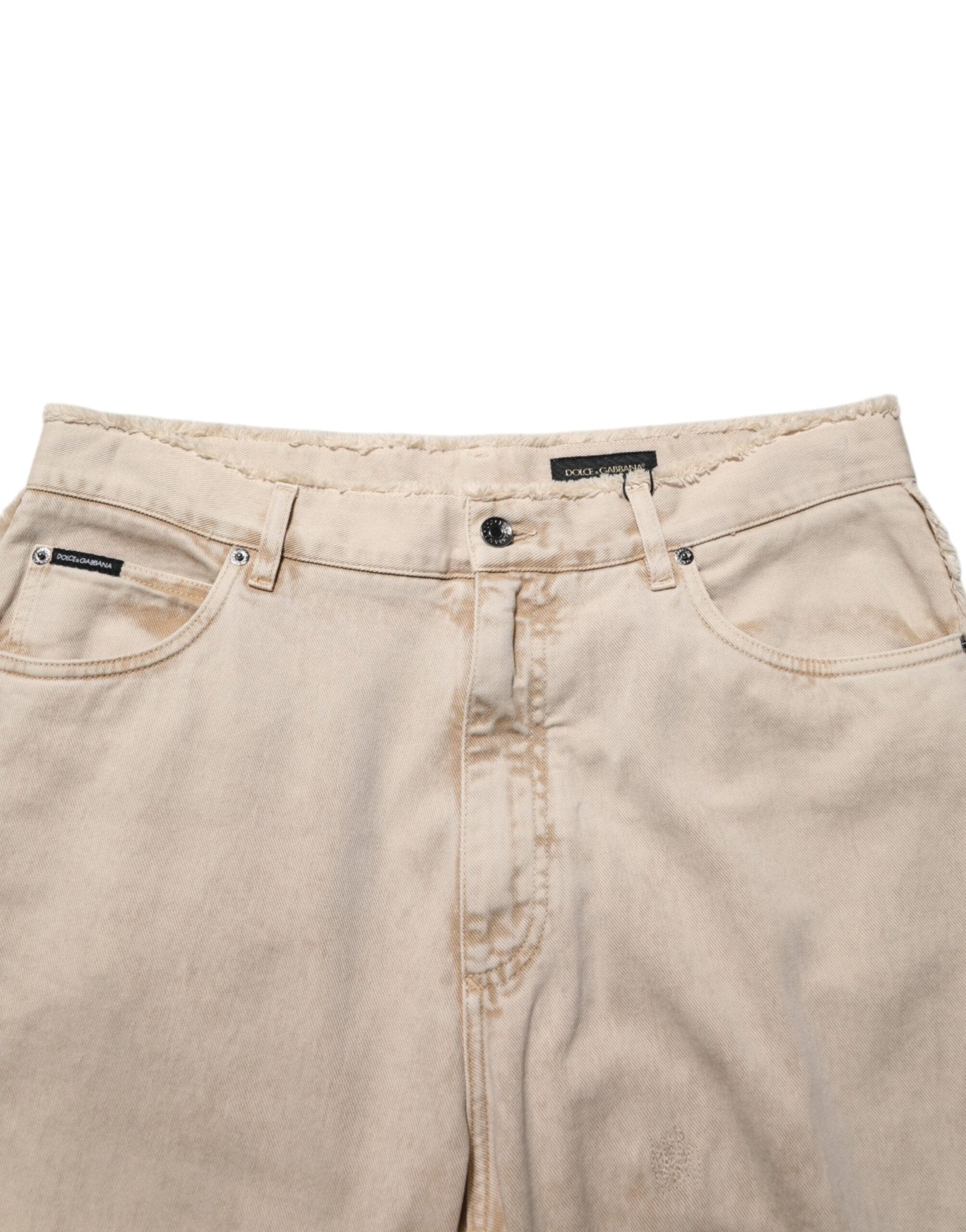 Dolce & Gabbana Beige Cotton Straight Denim Trouser Jeans – IT52 | XL par Dolce & Gabbana | Disponible sur Sandy Store ByNet