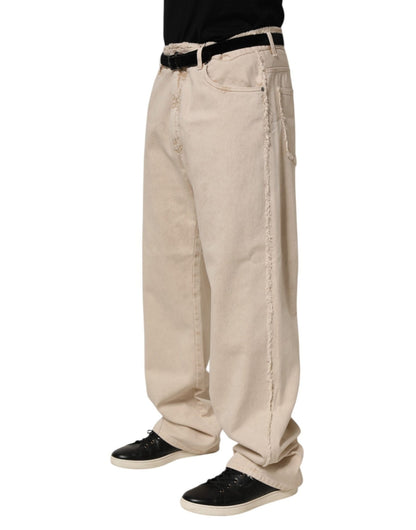 Dolce & Gabbana Beige Cotton Straight Denim Trouser Jeans – IT52 | XL par Dolce & Gabbana | Disponible sur Sandy Store ByNet
