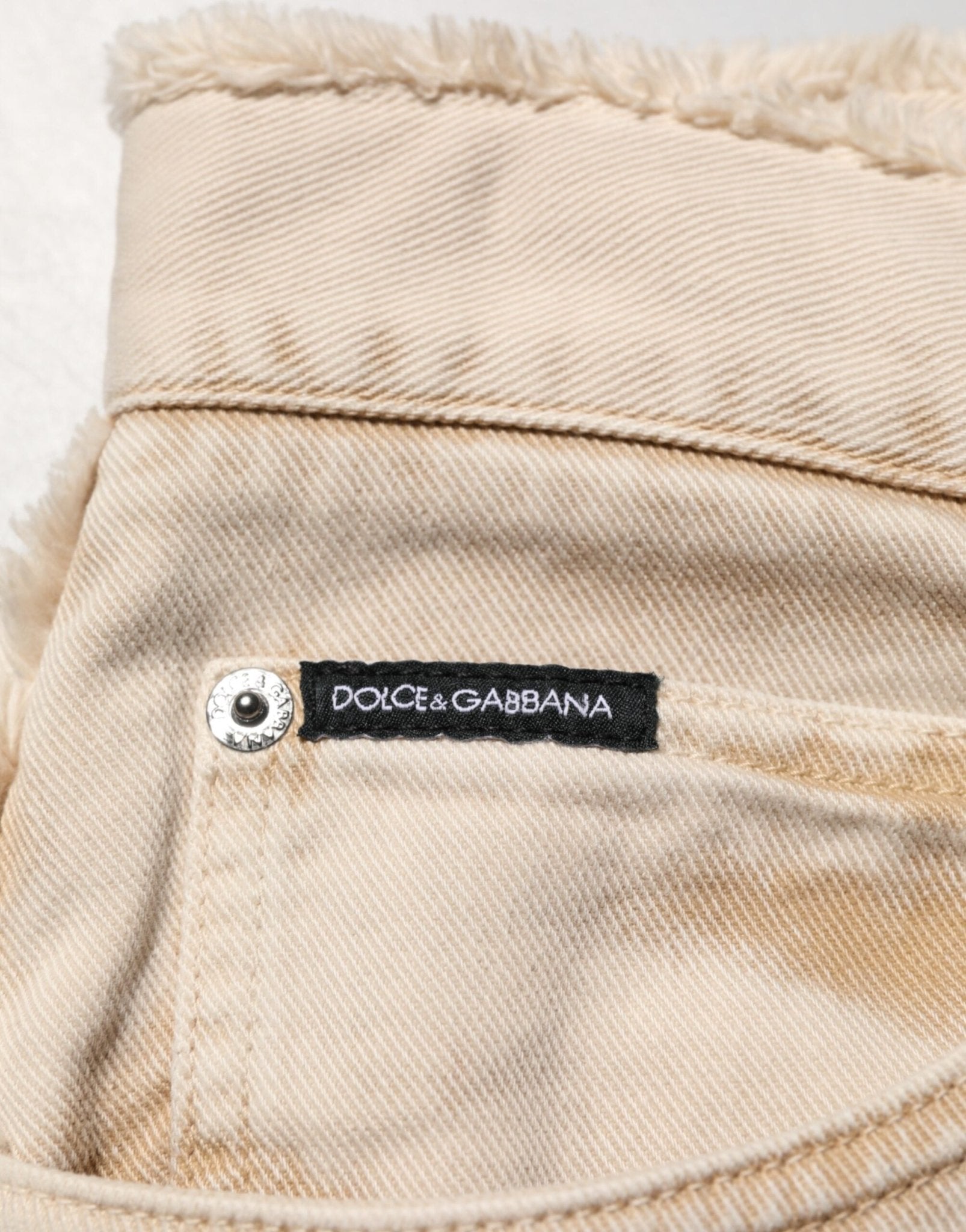 Dolce & Gabbana Beige Cotton Straight Denim Trouser Jeans – IT52 | XL par Dolce & Gabbana | Disponible sur Sandy Store ByNet