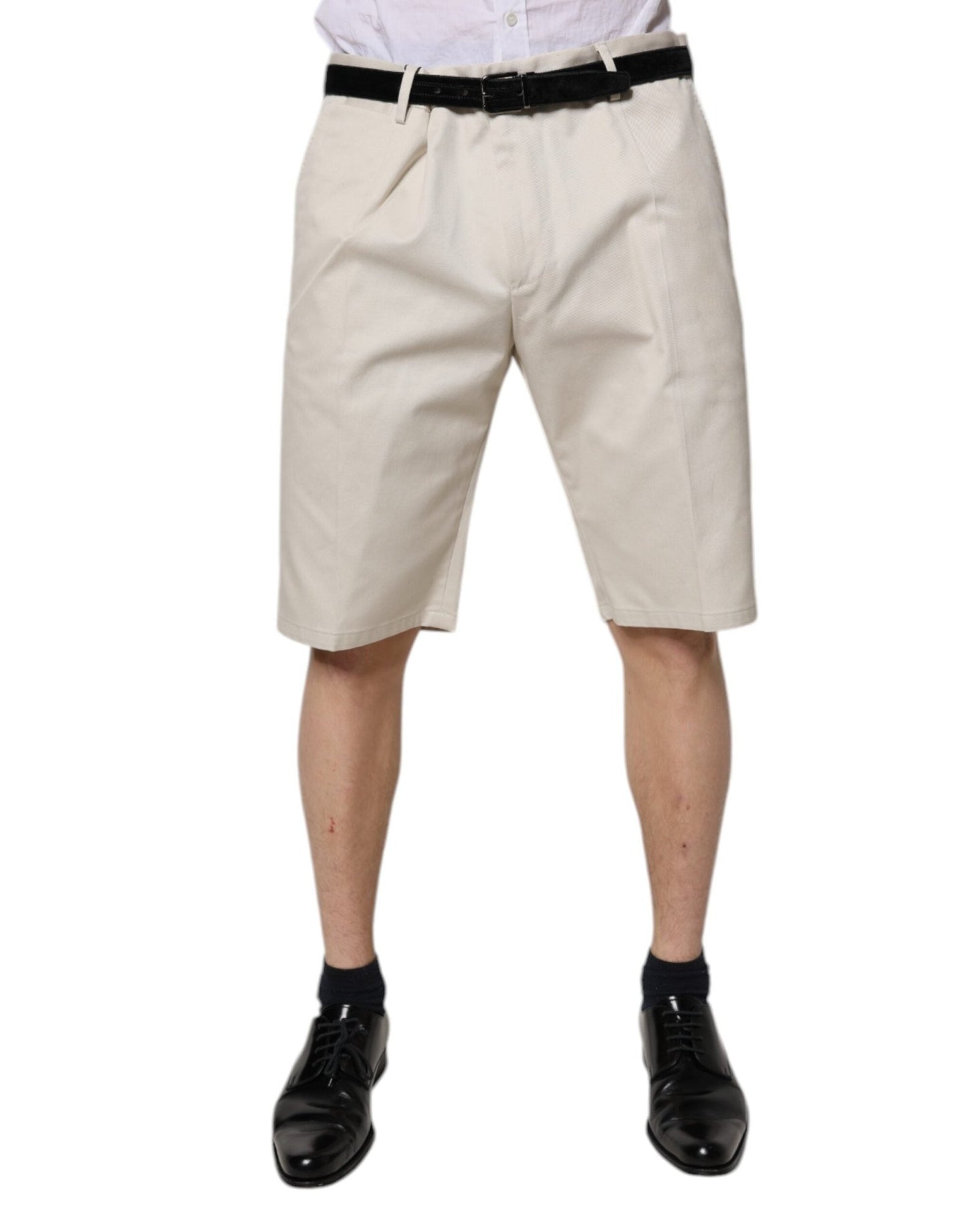 Dolce & Gabbana Beige Cotton Stretch Mid Waist Bermuda Shorts - Sandy Store ByNet