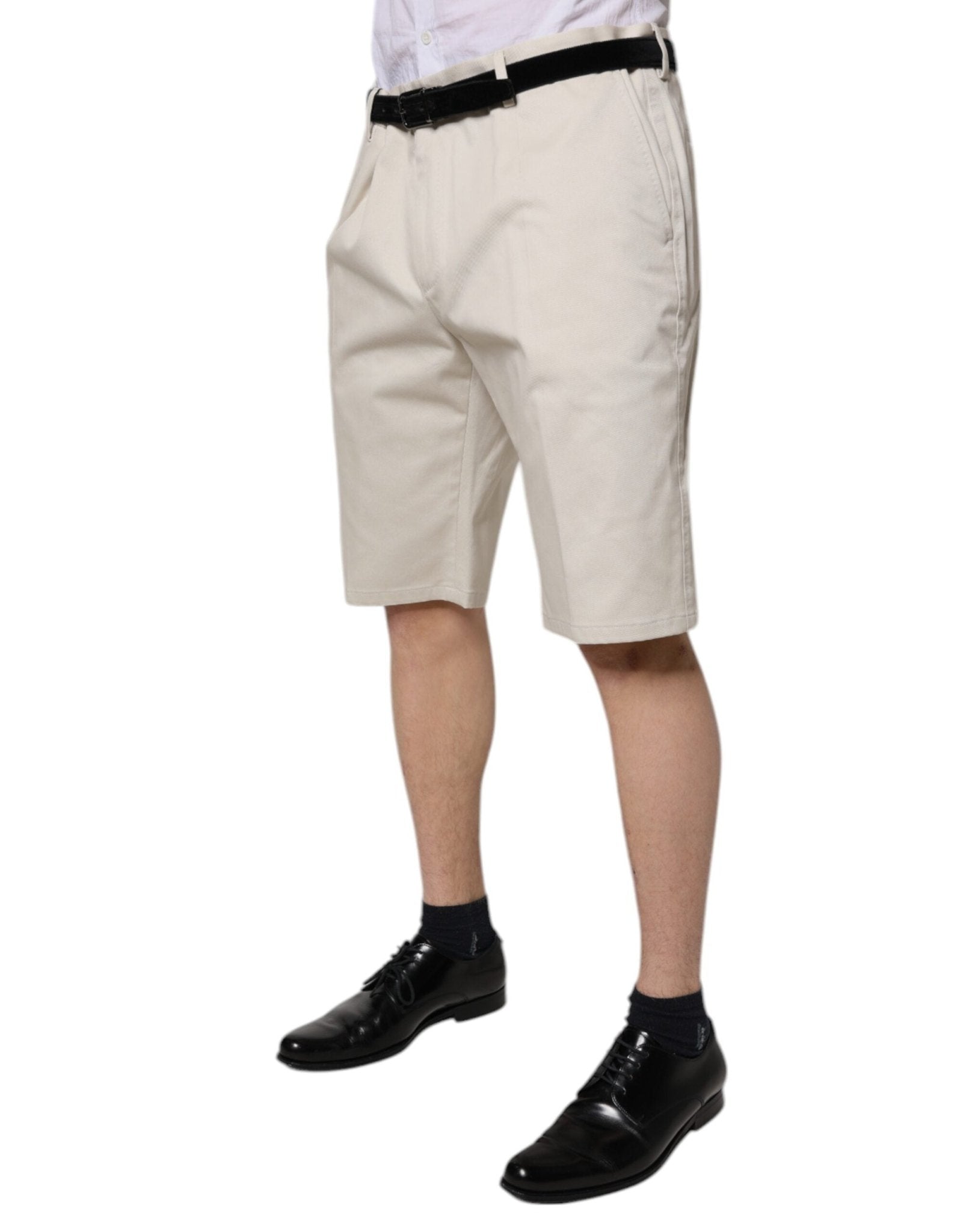 Dolce & Gabbana Beige Cotton Stretch Mid Waist Bermuda Shorts - Sandy Store ByNet