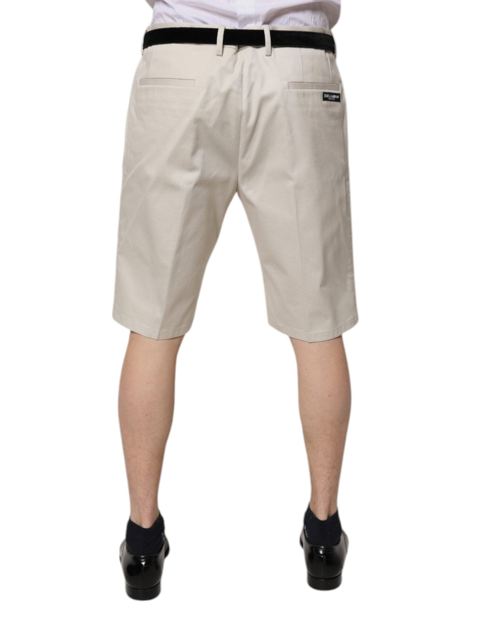 Dolce & Gabbana Beige Cotton Stretch Mid Waist Bermuda Shorts - Sandy Store ByNet