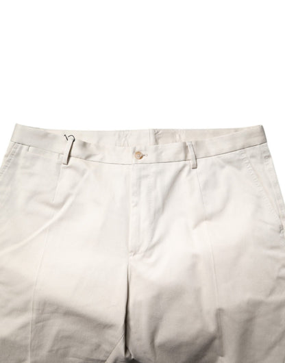 Dolce & Gabbana Beige Cotton Stretch Mid Waist Bermuda Shorts - Sandy Store ByNet