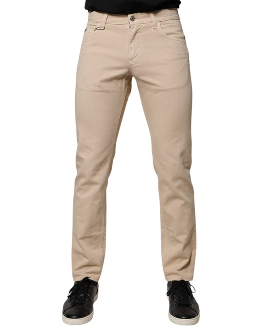 Dolce & Gabbana Beige Cotton Stretch Regular Men Denim Jeans – IT46 | S par Dolce & Gabbana | Disponible sur Sandy Store ByNet