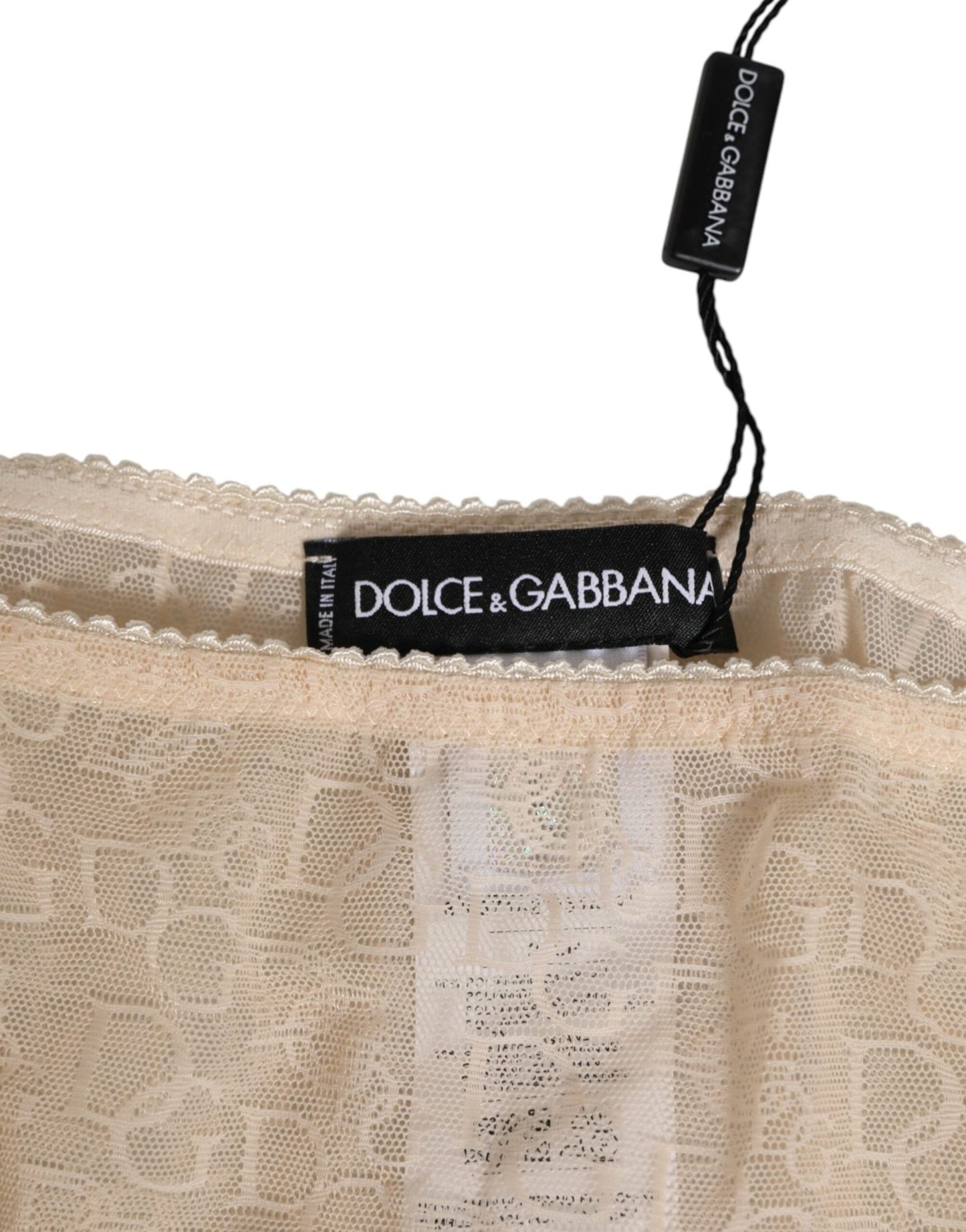 Dolce & Gabbana Beige DG Logo Lace Mid Waist Panty Underwear – IT2 | S par Dolce & Gabbana | Disponible sur Sandy Store ByNet