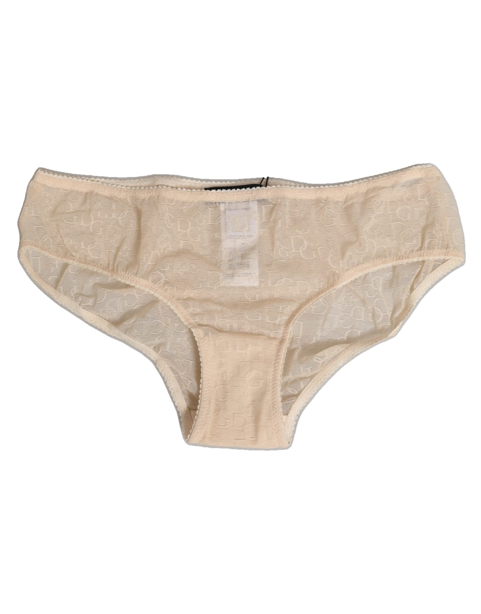 Dolce & Gabbana Beige DG Logo Lace Mid Waist Panty Underwear – IT2 | S par Dolce & Gabbana | Disponible sur Sandy Store ByNet