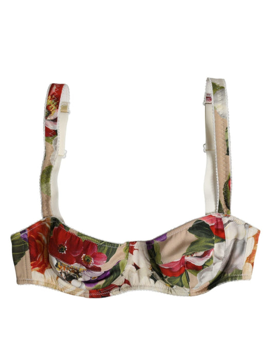 Dolce & Gabbana Beige Floral Balconcino Underwired Bra Underwear – IT1 | XS par Dolce & Gabbana | Disponible sur Sandy Store ByNet