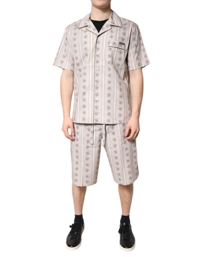 Dolce & Gabbana Beige Floral Print Cotton Men Pajama Set Sleepwear – IT38 | XS par Dolce & Gabbana | Disponible sur Sandy Store ByNet