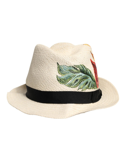 Dolce & Gabbana Beige Floral Print Straw Wide Brim Fedora Hat – 57 cm|S par Dolce & Gabbana | Disponible sur Sandy Store ByNet