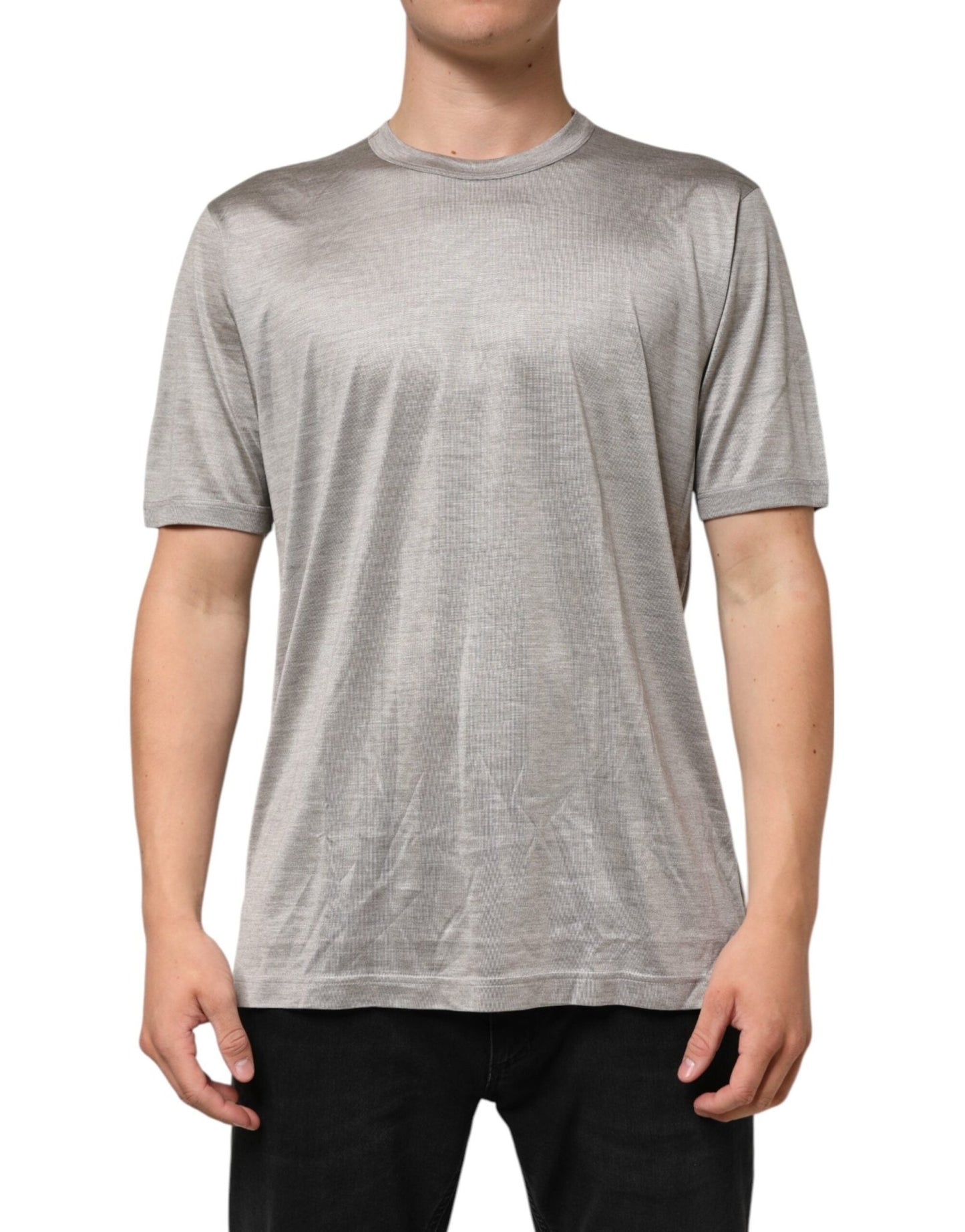 Dolce & Gabbana Beige Hazelnut Cotton Shortsleeve Shirt T-shirt – IT50 | L par Dolce & Gabbana | Disponible sur Sandy Store ByNet