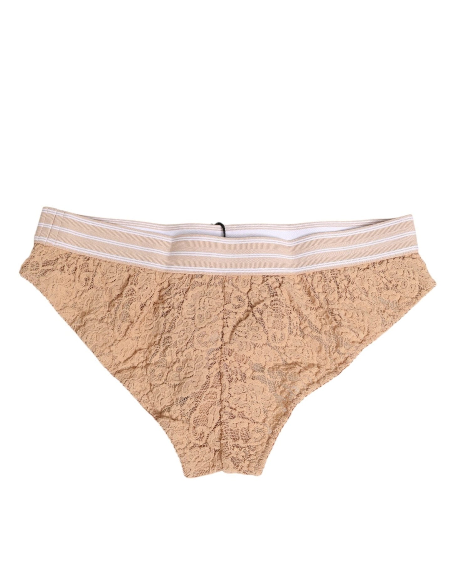 Dolce & Gabbana Beige Lace Brasiliano Briefs Logo Waistband Underwear – IT1 | XS par Dolce & Gabbana | Disponible sur Sandy Store ByNet