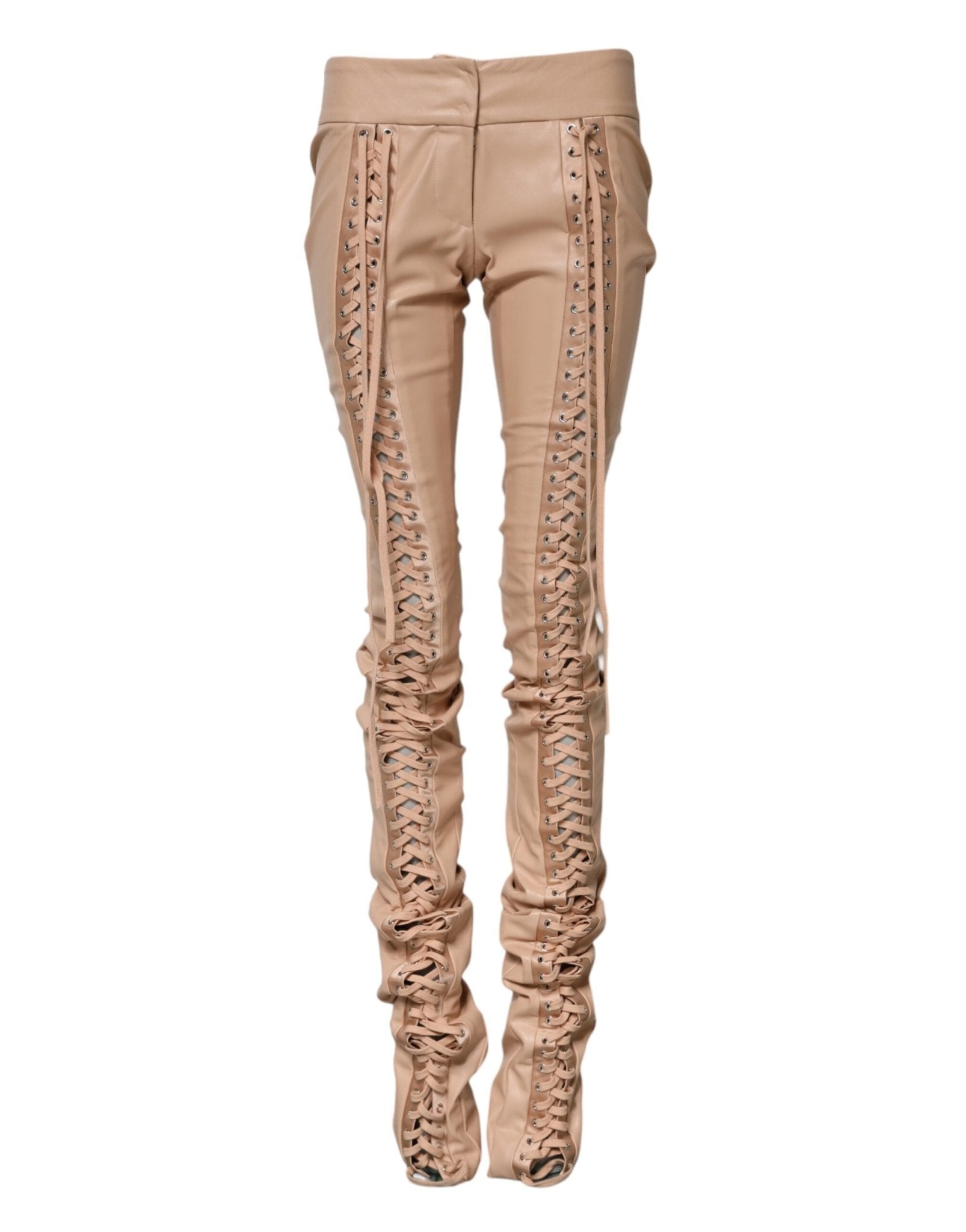 Dolce & Gabbana Beige Lace Details Mid Waist Skinny Pants – IT40|S par Dolce & Gabbana | Disponible sur Sandy Store ByNet
