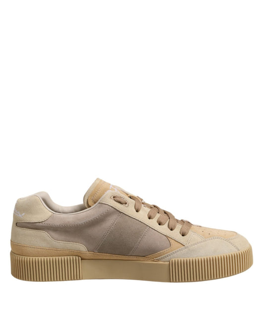 Dolce & Gabbana Beige Leather Low Top Lace Up Sneakers Shoes – EU46/US13 par Dolce & Gabbana | Disponible sur Sandy Store ByNet