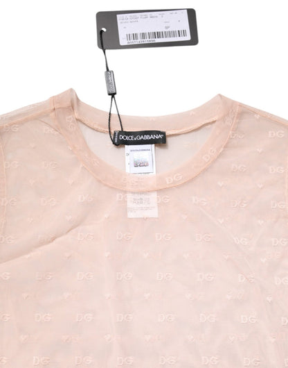 Dolce & Gabbana Beige Nylon Logo Monogram Sleeveless Tank Top - Sandy Store ByNet