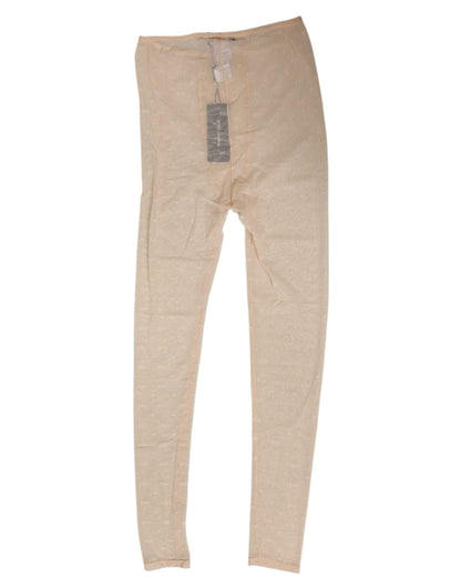 Dolce & Gabbana Beige Nylon Stretch Logo Lace Leggings Underwear – IT2 | S par Dolce & Gabbana | Disponible sur Sandy Store ByNet