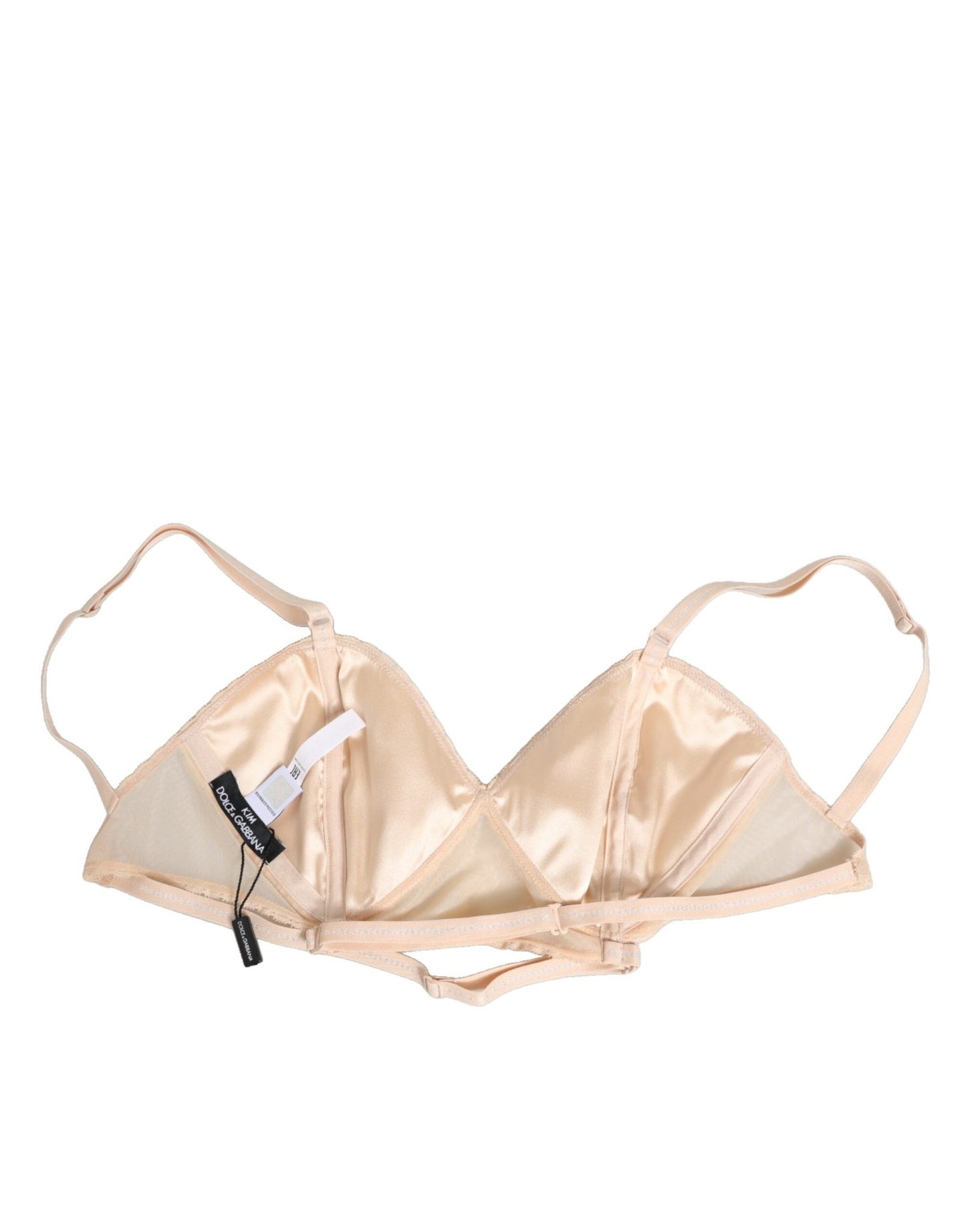 Dolce & Gabbana Beige Nylon Triangle Soft Cup Brassiere Underwear – IT3 | M par Dolce & Gabbana | Disponible sur Sandy Store ByNet