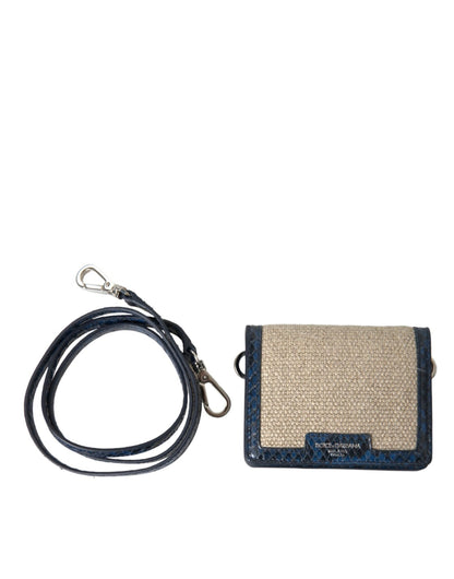 Dolce & Gabbana Beige Raffia Blue Leather Trim Mini Shoulder Purse Crossbody Bag – par Dolce & Gabbana | Disponible sur Sandy Store ByNet