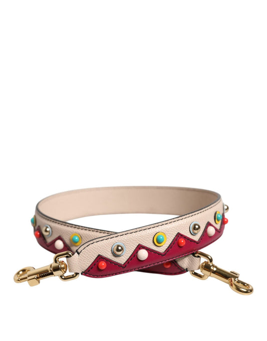 Dolce & Gabbana Beige Red Leather Handbag Accessory Shoulder Strap – par Dolce & Gabbana | Disponible sur Sandy Store ByNet