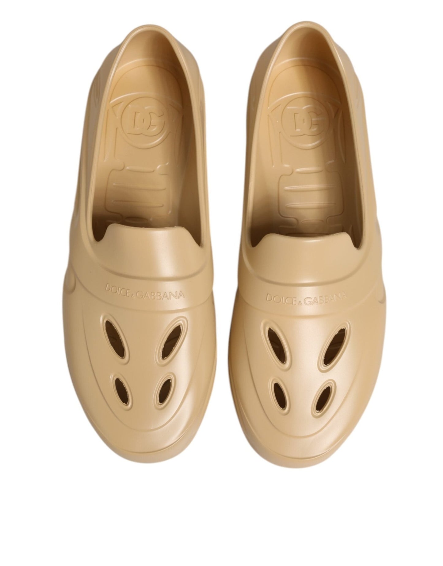 Dolce & Gabbana Beige Rubber Slides Low Top Sneakers Shoes – EU44/US11 par Dolce & Gabbana | Disponible sur Sandy Store ByNet