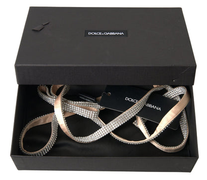 Dolce & Gabbana Beige Silk Clear Crystal Bow Waist Belt – 65 cm / 26 Inches par Dolce & Gabbana | Disponible sur Sandy Store ByNet