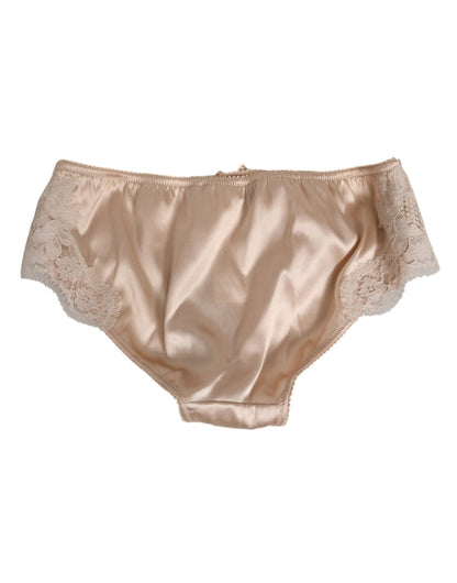 Dolce & Gabbana Beige Silk Satin Floral Lace Panty Brief Underwear – IT1 | XS par Dolce & Gabbana | Disponible sur Sandy Store ByNet