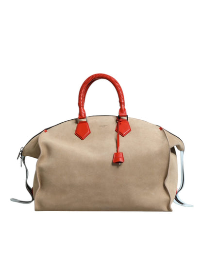 Dolce & Gabbana Beige Suede Leather Top Handle Duffle Bag - Sandy Store ByNet