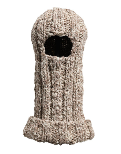 Dolce & Gabbana Beige Wool Knitted Ski Mask Balaclava Hat – par Dolce & Gabbana | Disponible sur Sandy Store ByNet