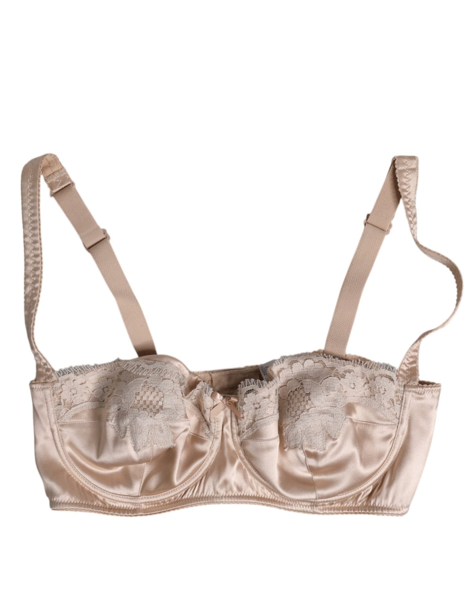 Dolce & Gabbana Biege Silk Underwired Balconette Bra Underwear – IT1 | XS par Dolce & Gabbana | Disponible sur Sandy Store ByNet