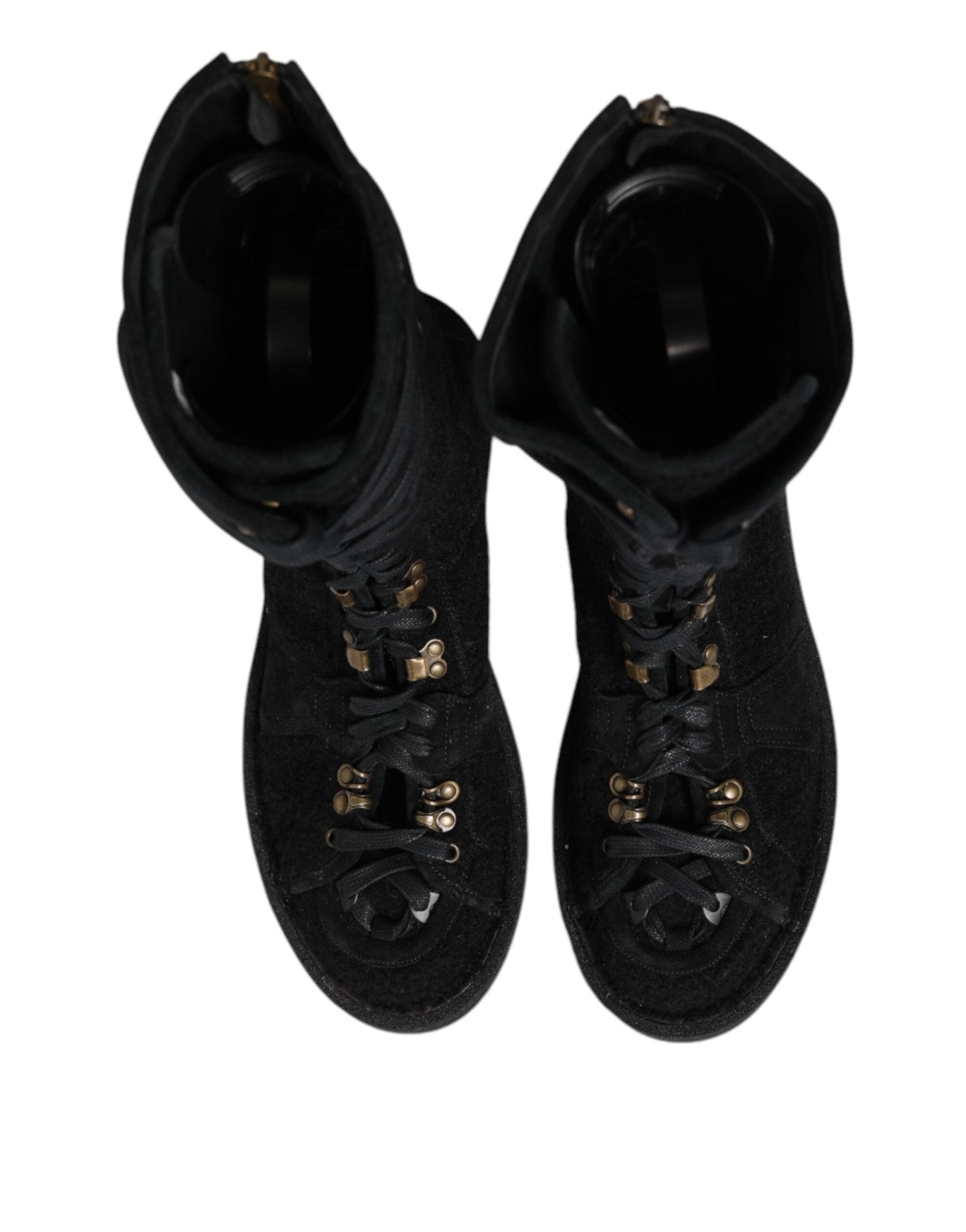 Dolce & Gabbana Black Alpaca Wool Suede Mid Calf Boots Shoes – EU44/US11 par Dolce & Gabbana | Disponible sur Sandy Store ByNet