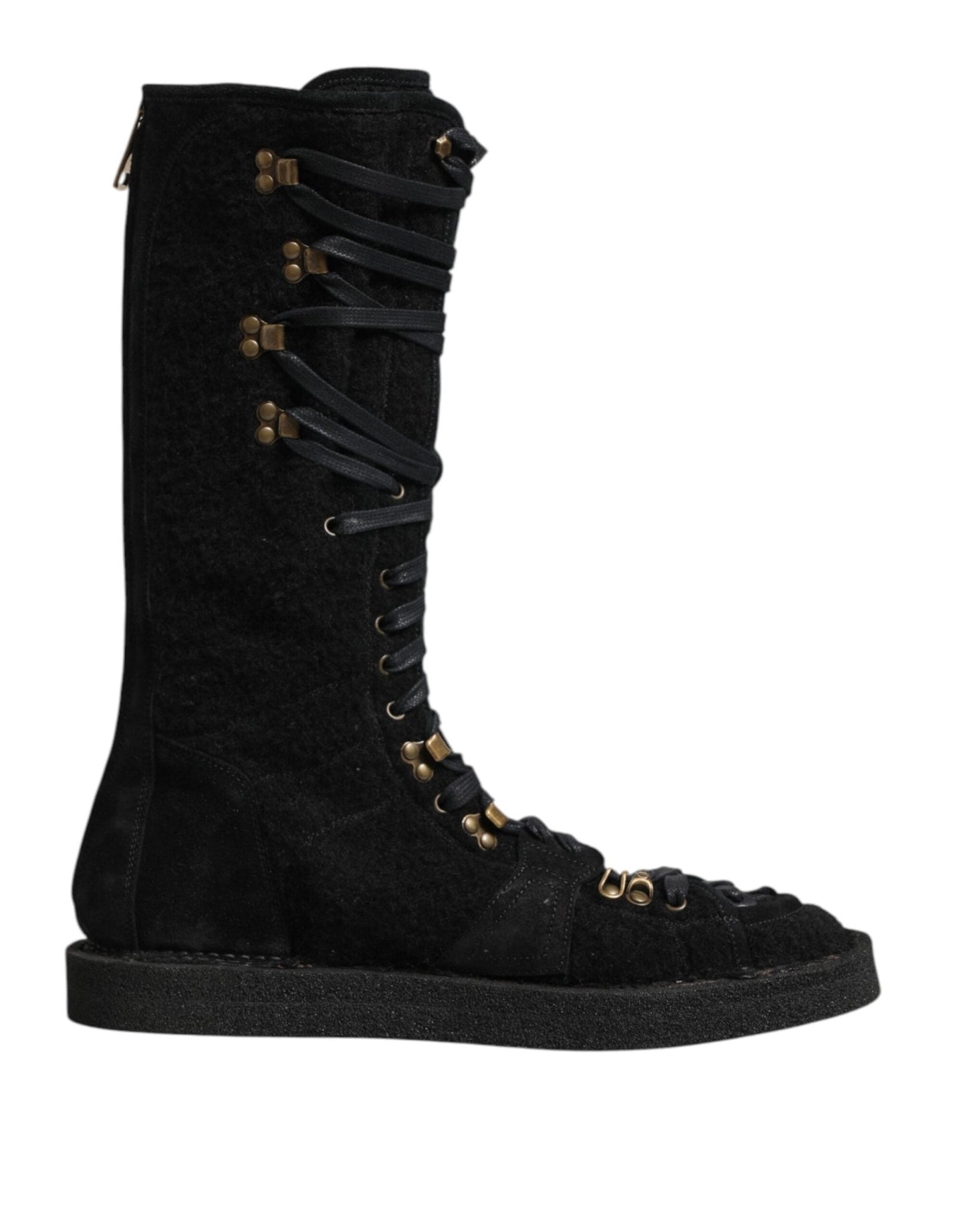 Dolce & Gabbana Black Alpaca Wool Suede Mid Calf Boots Shoes – EU44/US11 par Dolce & Gabbana | Disponible sur Sandy Store ByNet
