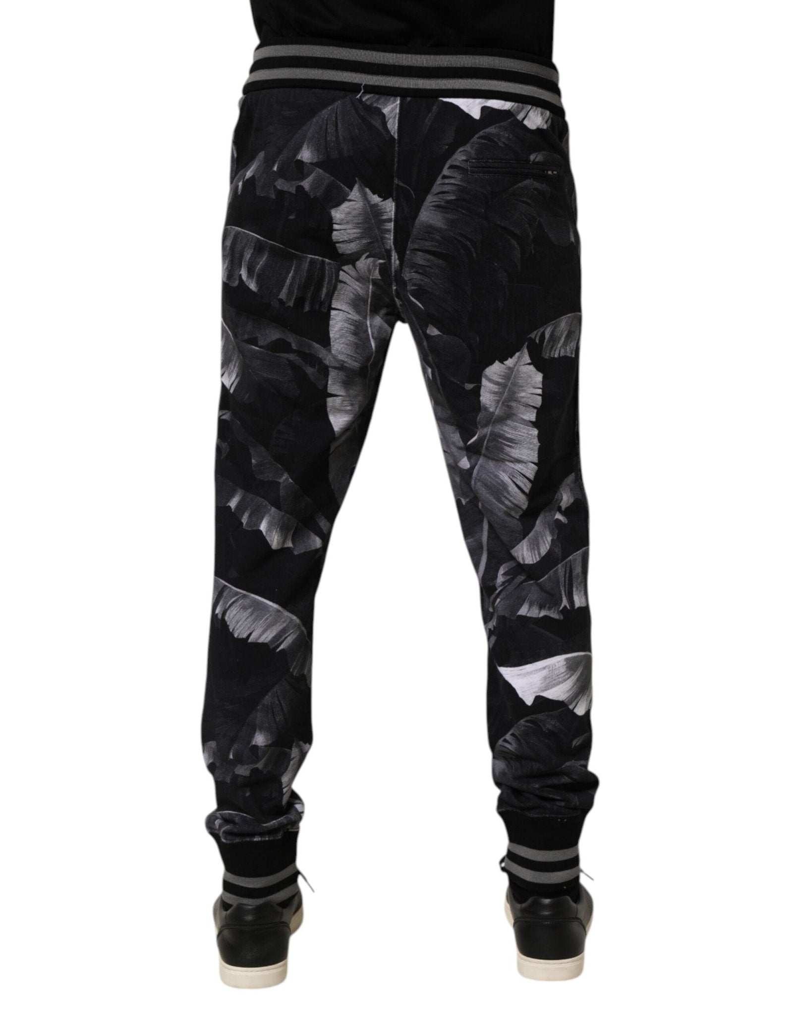 Dolce & Gabbana Black Banana Leaf Cotton Jogger Trouser Pants – IT50 | L par Dolce & Gabbana | Disponible sur Sandy Store ByNet