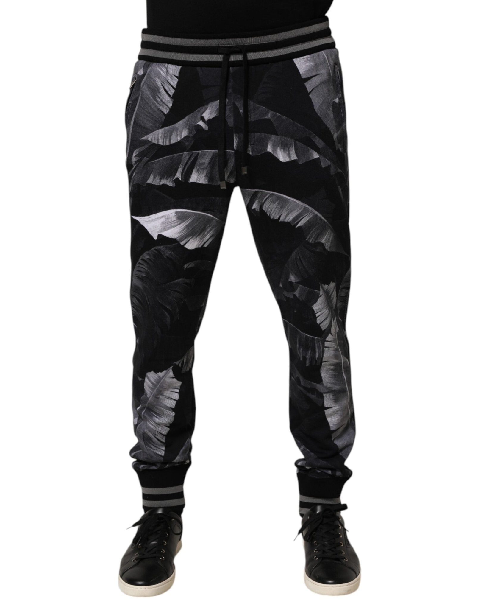 Dolce & Gabbana Black Banana Leaf Cotton Jogger Trouser Pants – IT50 | L par Dolce & Gabbana | Disponible sur Sandy Store ByNet
