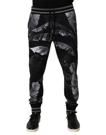 Dolce & Gabbana Black Banana Leaf Cotton Jogger Trouser Pants – IT50 | L par Dolce & Gabbana | Disponible sur Sandy Store ByNet