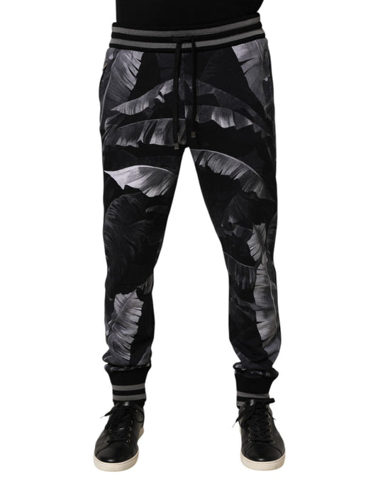 Dolce & Gabbana Black Banana Leaf Cotton Jogger Trouser Pants – IT50 | L par Dolce & Gabbana | Disponible sur Sandy Store ByNet