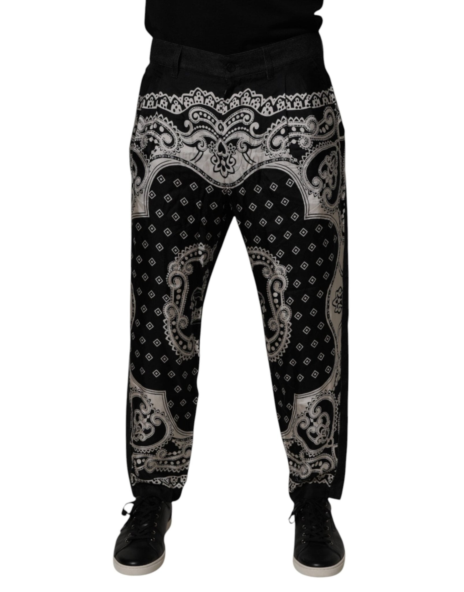 Dolce & Gabbana Black Bandana Cotton Skinny Denim Jeans – IT52 | XL par Dolce & Gabbana | Disponible sur Sandy Store ByNet