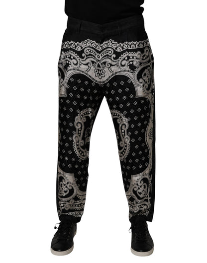 Dolce & Gabbana Black Bandana Cotton Skinny Denim Jeans – IT52 | XL par Dolce & Gabbana | Disponible sur Sandy Store ByNet