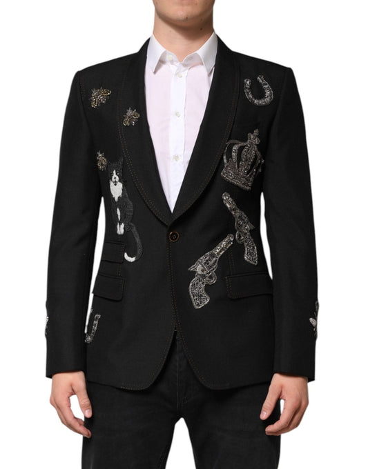 Dolce & Gabbana Black Bee Crown Embellished Suit Coat Blazer – IT50 | L par Dolce & Gabbana | Disponible sur Sandy Store ByNet