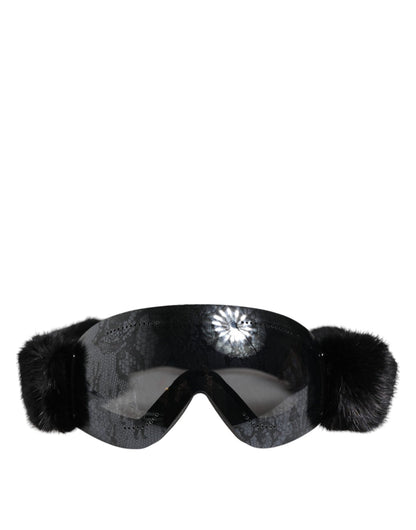 Dolce & Gabbana Black Bi0759 Lace Mirrored Ski Goggles Mask Sunglasses – par Dolce & Gabbana | Disponible sur Sandy Store ByNet