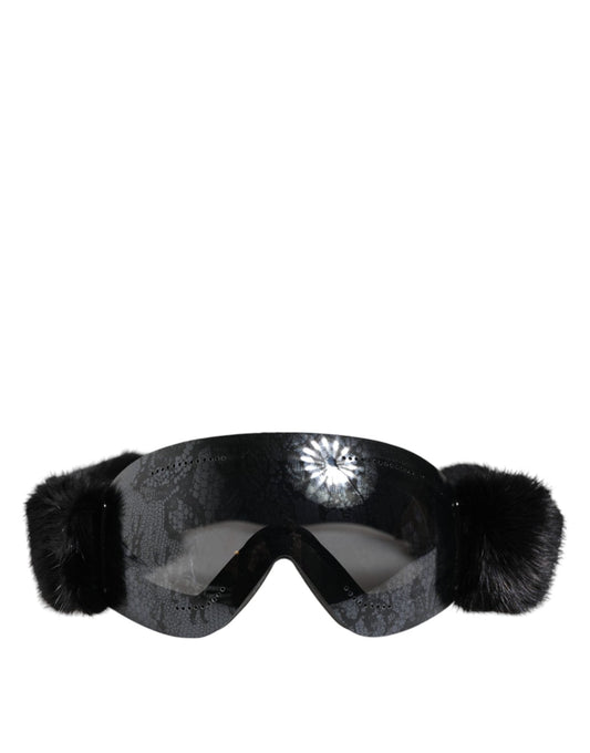 Dolce & Gabbana Black Bi0759 Lace Mirrored Ski Goggles Mask Sunglasses – par Dolce & Gabbana | Disponible sur Sandy Store ByNet