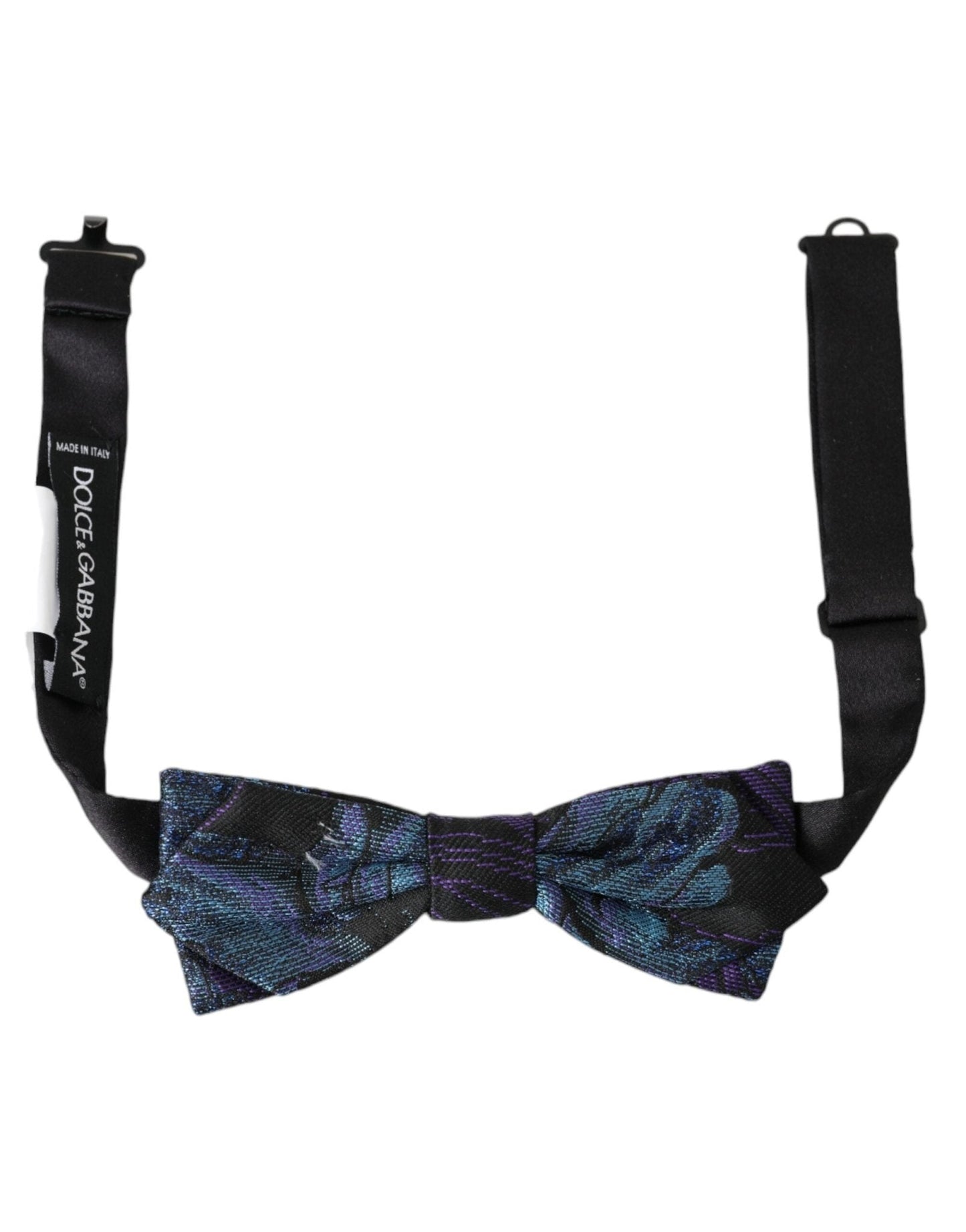 Dolce & Gabbana Black Blue Brocade Adjustable Neck Men Bow Tie – par Dolce & Gabbana | Disponible sur Sandy Store ByNet