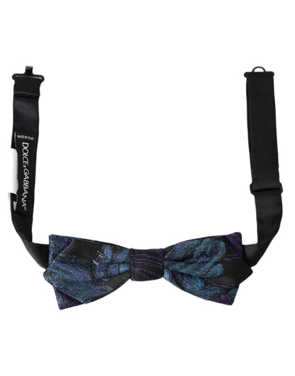 Dolce & Gabbana Black Blue Brocade Adjustable Neck Men Bow Tie – par Dolce & Gabbana | Disponible sur Sandy Store ByNet