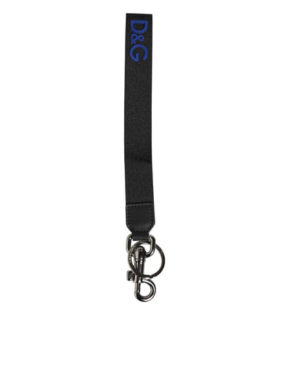Dolce & Gabbana Black Blue DG Logo Polyester Brass Holder Keychain Keyring – par Dolce & Gabbana | Disponible sur Sandy Store ByNet