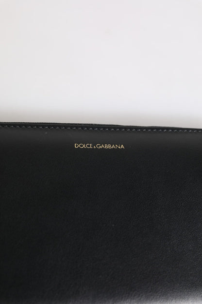 Dolce & Gabbana Black Blue Exotic Leather Embossed Continental Wallet - Sandy Store ByNet