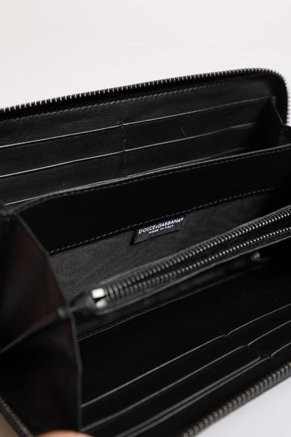 Dolce & Gabbana Black Blue Exotic Leather Embossed Continental Wallet - Sandy Store ByNet