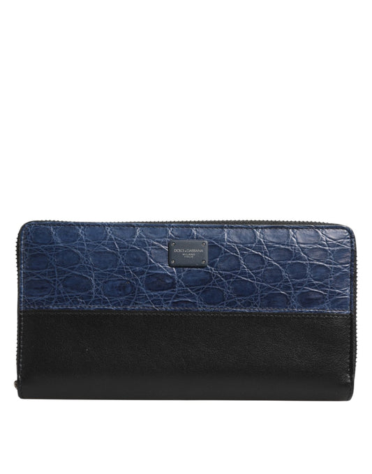Dolce & Gabbana Black Blue Exotic Leather Men Continental Clutch Wallet – par Dolce & Gabbana | Disponible sur Sandy Store ByNet
