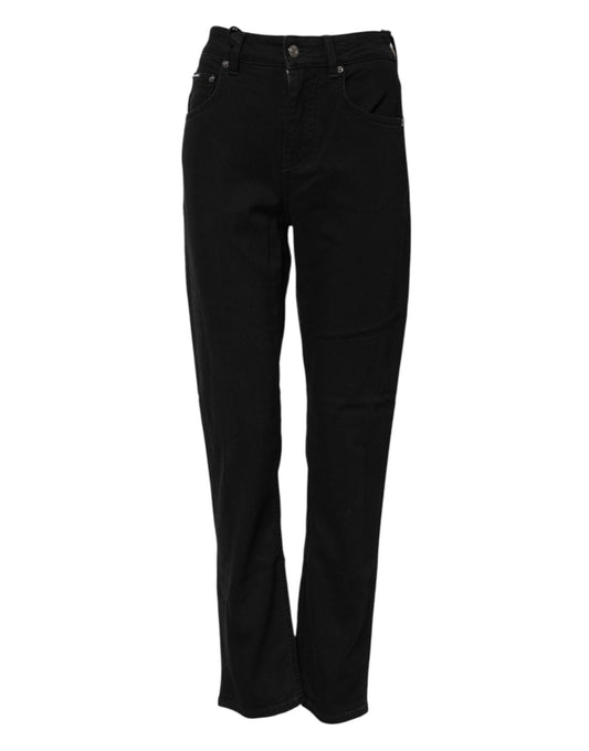 Dolce & Gabbana Black Boyfriend Cotton Mid Waist Denim Jeans – IT36|XXS par Dolce & Gabbana | Disponible sur Sandy Store ByNet