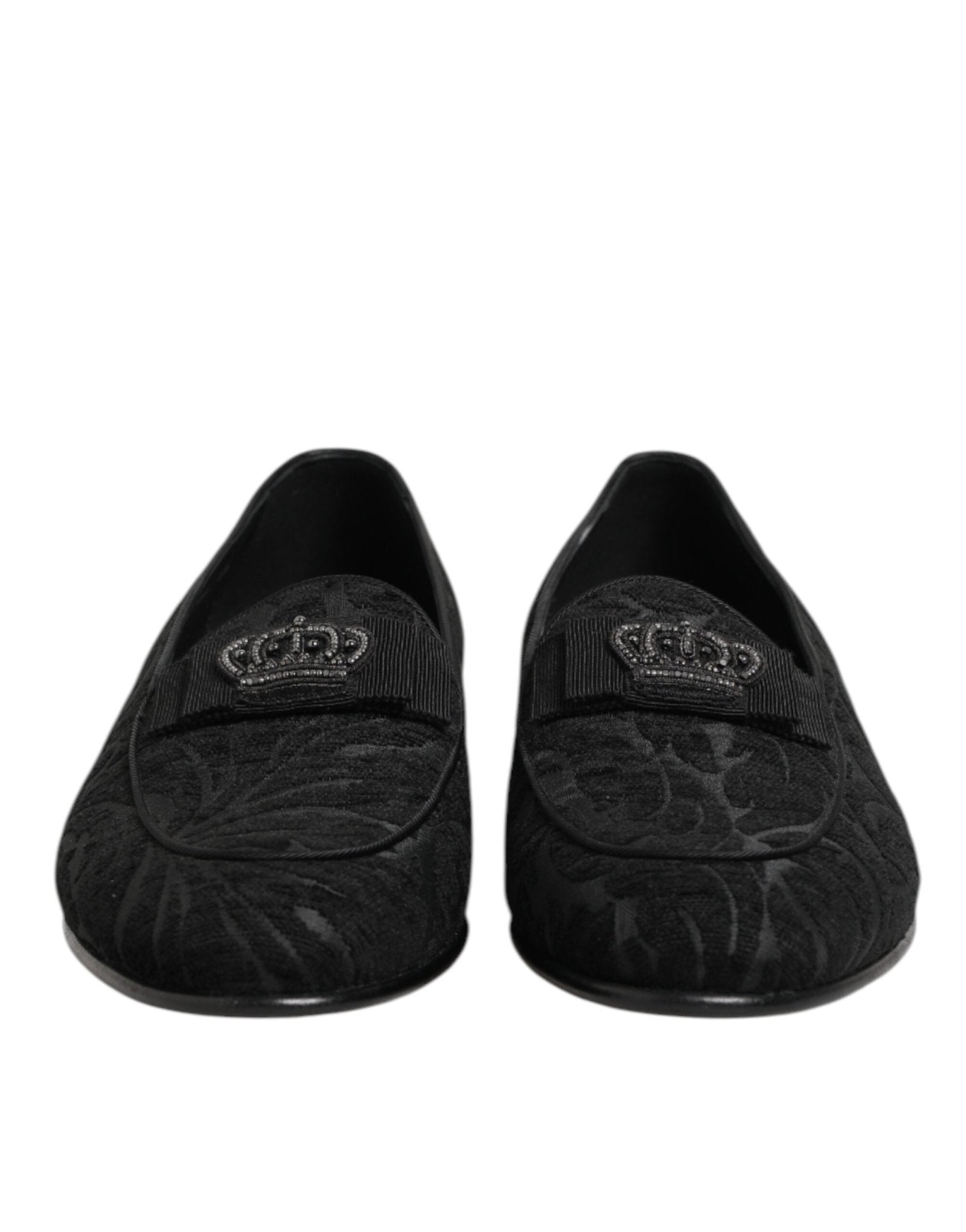Dolce & Gabbana Black Brocade Crown Loafers Dress Shoes – EU40/US7 par Dolce & Gabbana | Disponible sur Sandy Store ByNet