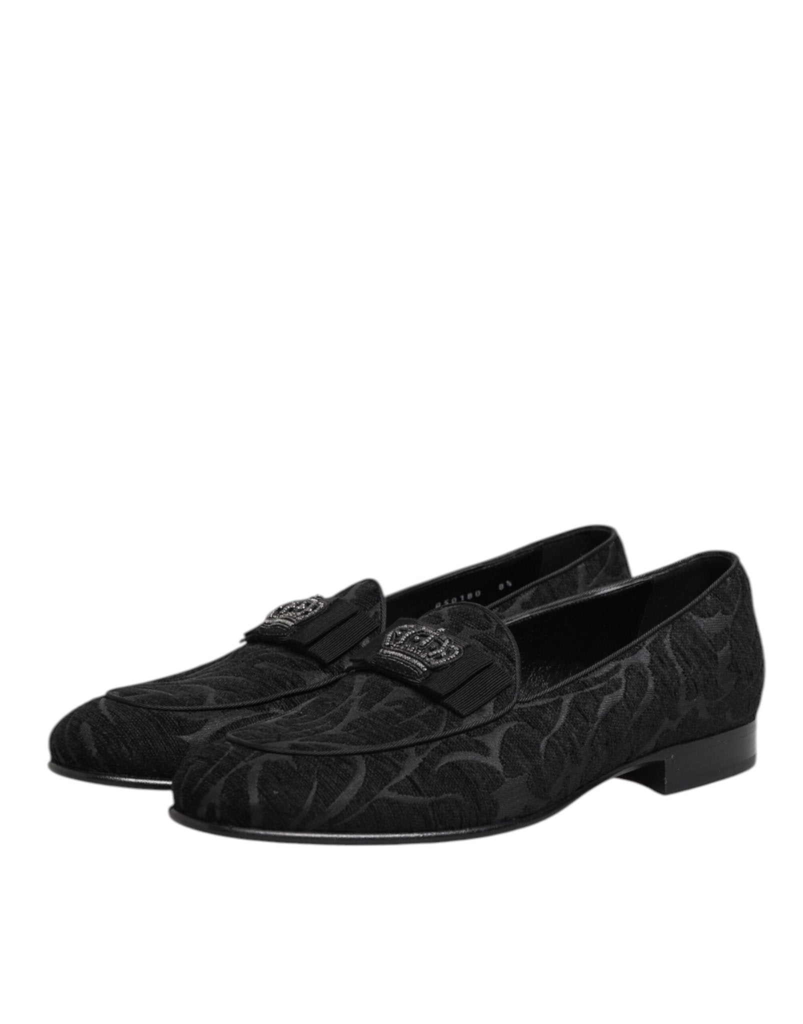Dolce & Gabbana Black Brocade Crown Loafers Dress Shoes – EU40/US7 par Dolce & Gabbana | Disponible sur Sandy Store ByNet