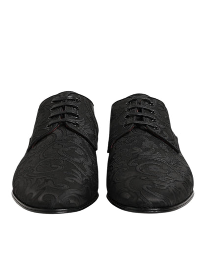 Dolce & Gabbana Black Brocade Lace Up Derby Men Dress Shoes – EU 39 | US 6 par Dolce & Gabbana | Disponible sur Sandy Store ByNet