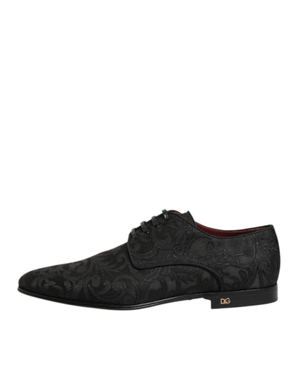 Dolce & Gabbana Black Brocade Lace Up Derby Men Dress Shoes – EU 39 | US 6 par Dolce & Gabbana | Disponible sur Sandy Store ByNet